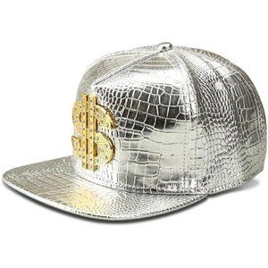 Hip Hop Hat Flat-Brimmed Hat Money Cap Adjustable Snapback Hat for Men and Women